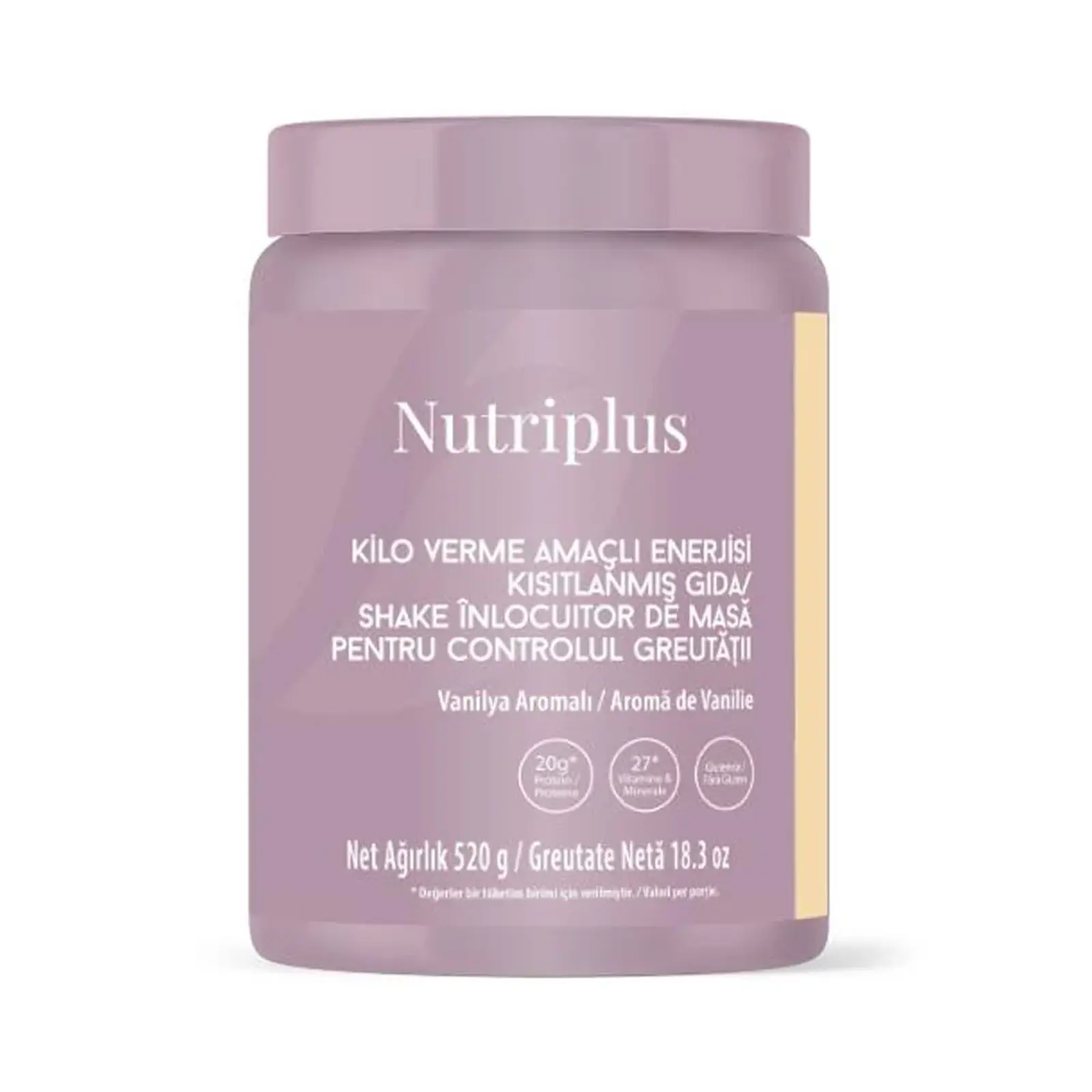 image of NUTRIPLUS Shake pentru Controlul Greutatii 520g - Vanilie