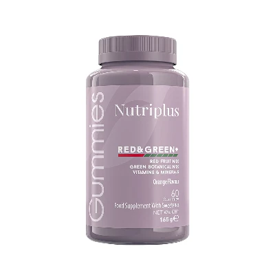 image of NUTRIPLUS Red & Green Gummy 60 caps.