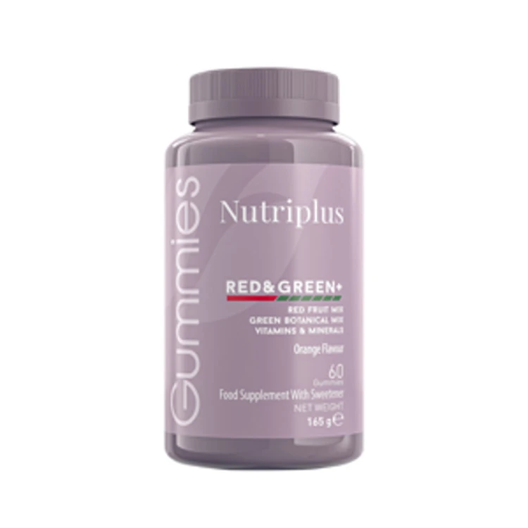 image of NUTRIPLUS Red & Green Gummy 60 caps.